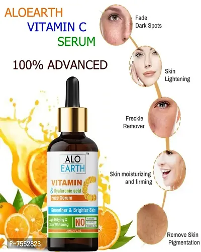 Aloearrth Vitamin C Face Serum - Skin Brightening Serum , Anti-Aging, Skin Repair, Supercharged Face Serum, Dark Circle, Fine Line  Sun Damage Corrector Face Serum  (30 ml)-thumb0