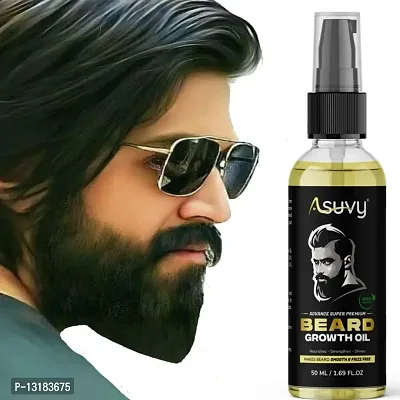 Asuvy Beard Growth Oil for Men For Better Beard Growth With Thicker Beard | Best Beard Oil for Patchy Beard | Free from all Harmful Chemicals Hair Oil  (50 ml)-thumb0