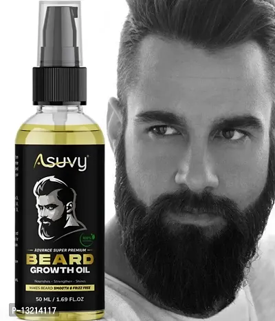 Asuvy Beard Growth Oil - More Faster Beard Growth, 8 Natural Oils including Jojoba Oil, Vitamin E, Nourishment  Strengthening,100% Natural 100% result with Asuvy Powerful Beard Oil Hair Oil (50ML)