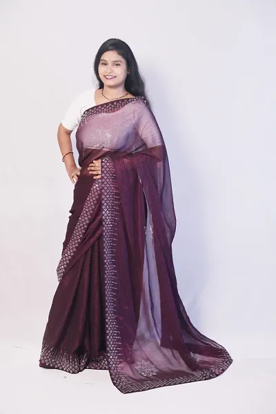 Glamorous Chiffon Saree with Blouse piece 