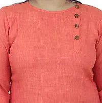 SINDOORI Women's Cotton Blend Straight Kurta (K_ Orange SB-4_Orange_M)-thumb1