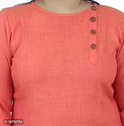 SINDOORI Women's Cotton Blend Straight Kurta (K_ Orange SB-4_Orange_M)-thumb2