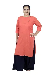 SINDOORI Women's Cotton Blend Straight Kurta (K_ Orange SB-4_Orange_M)-thumb4