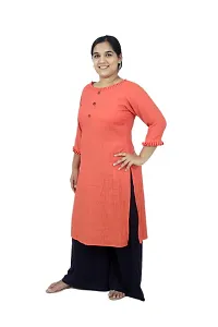 SINDOORI Women's Cotton Blend Straight Kurta (K_Orange_B.Frl. 1_Orange_M)-thumb4