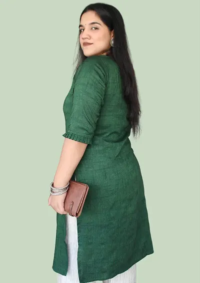 Wirda - Pastel Green Hand Block Printed Cotton Angrakha Dress With Ruf –  InduBindu