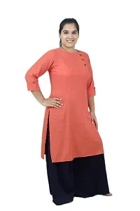 SINDOORI Women's Cotton Blend Straight Kurta (K_ Orange SB-4_Orange_M)-thumb3