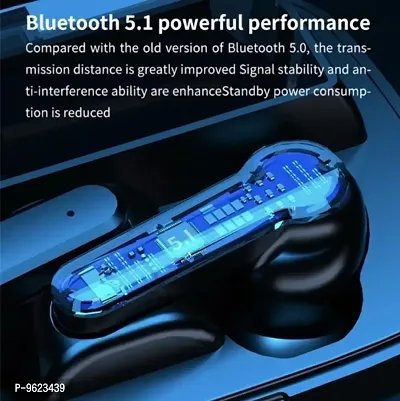 M19 TWS 5.0 Bluetooth Earphones Wireless Bass Stereo In-ear Earbuds Handsfree Headset Charging Case Touch Waterproof IP7X LED Digital Display Bluetooth Headset (Black, T-thumb3