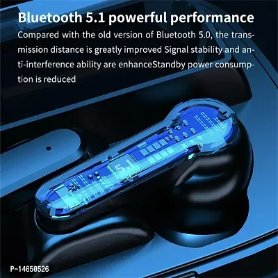 M19 TWS Bluetooth V5.1 Earphones Active Noise Cancelling with LED Display Portable Wireless Touch Control Earbuds TWS Earphone with Flashlight Charging Case (Black-thumb4