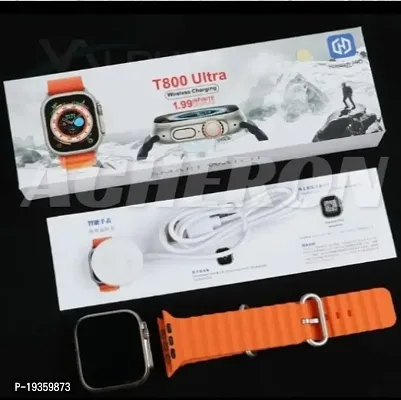 T800 Series 8 Ultra Smart Watch HD 1.99 Inch Display Smart Watch Bluetooth Calling Smart Watch with Wireless Charging, Sports Mode, Health Mode SpO2  Sleep Monitoring Orange