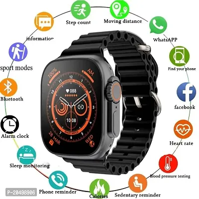 T800 Smartwatch Series7 SMARTWATCH Advance Bluetooth Calling Smartwatch With 1.65 LCD 550 Nits Brightness,Smart DND ,10 DAYS BATTERY,100S PORTS MODE Productivity Suits and health suit[BLACK]-thumb0