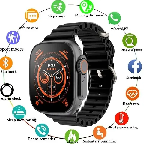 Modern Smart Watch Series 8 Black Unisex