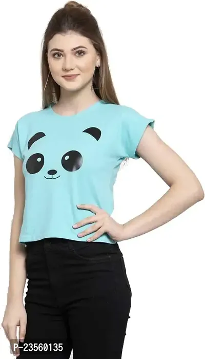 DEEPMAYRA COLLECTION Women's Panda Printed T-Shirts-thumb2