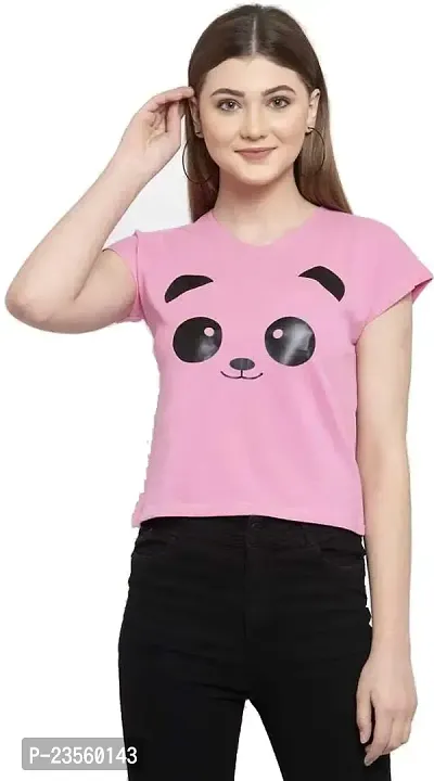 DEEPMAYRA COLLECTION Women's Panda Printed T-Shirts