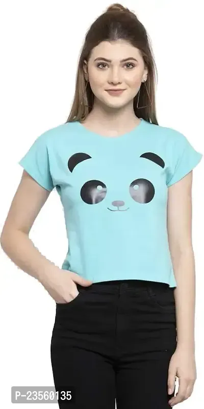 DEEPMAYRA COLLECTION Women's Panda Printed T-Shirts-thumb0