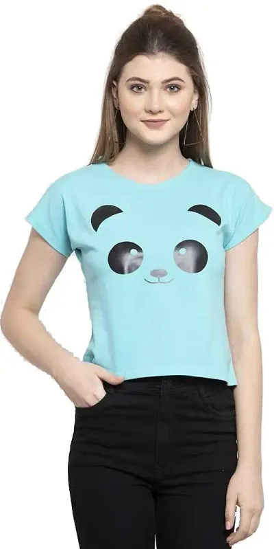 DEEPMAYRA COLLECTION Women's Panda Printed T-Shirts