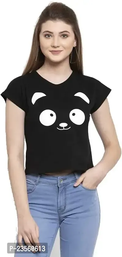 DEEPMAYRA COLLECTION Women's Panda Printed T-Shirts