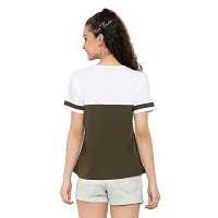 Deepmayra collection Women's Color Block T-Shirts Green-thumb4