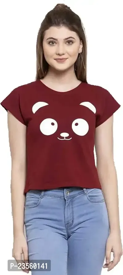 DEEPMAYRA COLLECTION Women's Panda Printed T-Shirts