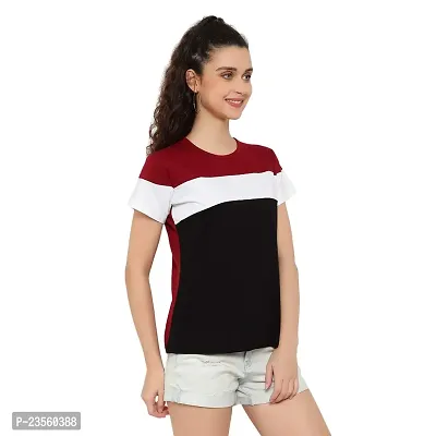 Deepmayra collection Trandy Women's Color Block T-Shirts-thumb3