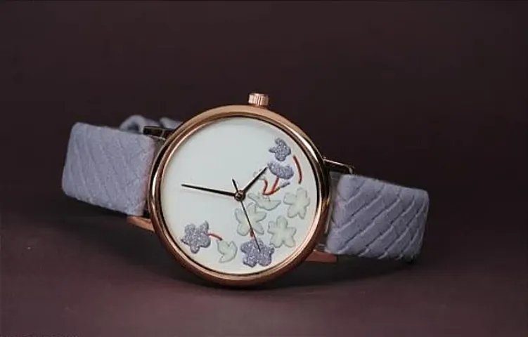 Genuine Leather Strap Analog Watch women and girls