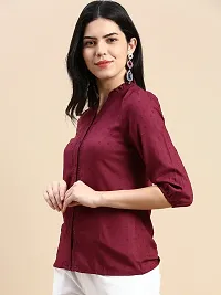 CHAKKAR Women's Rayon Solid Shirt-thumb4