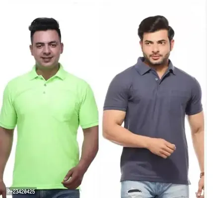 Fancy Cotton Blend T-shirts for Men Pack Of 2