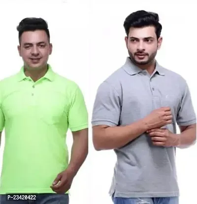 Fancy Cotton Blend T-shirts for Men Pack Of 2-thumb0