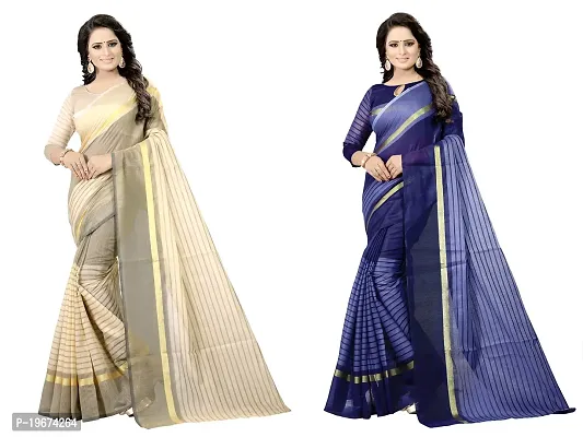 Women Stylish Cotton Silk Printed Saree with Blouse piece