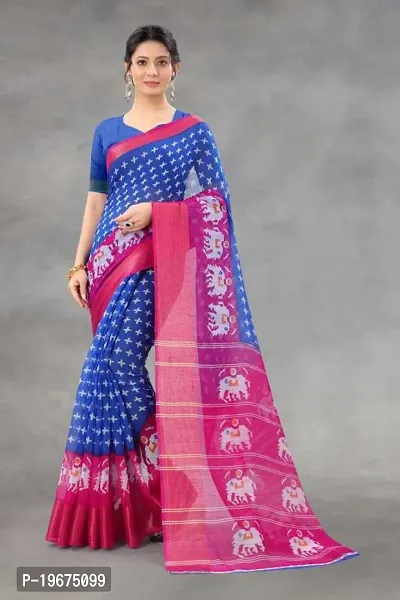 Women Stylish Crepe Printed Saree with Blouse piece-thumb0