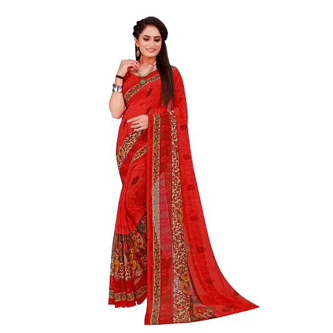 Beautiful Georgette Printed Saree With Blouse