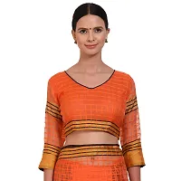 Stylish Art Silk Orange Printed Saree With Blouse Piece For Women-thumb3