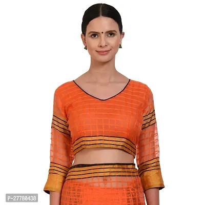 Stylish Art Silk Orange Printed Saree With Blouse Piece For Women-thumb4