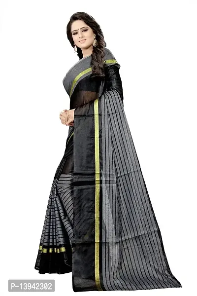 Stylish Black cotton silk Sarees For Women-thumb3