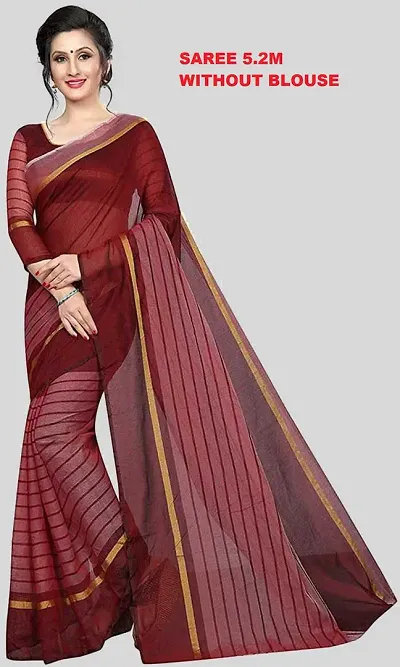 Latest Trendy Chanderi Cotton Printed Sarees with Blouse Piece