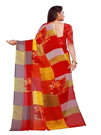 Stylish Georgette Multicoloured Printed Saree With Blouse Piece For Women-thumb2