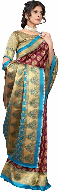 Women Stylish Chiffon Printed Saree with Blouse piece-thumb1