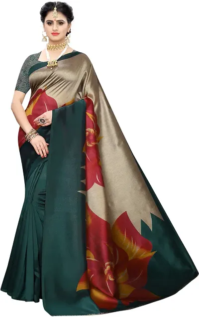 Fabulous Art Silk Printed Saree with Blouse Piece