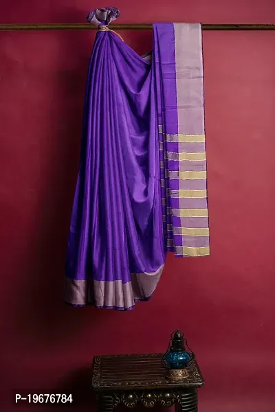 Women Stylish Cotton Silk Solid Saree with Blouse piece