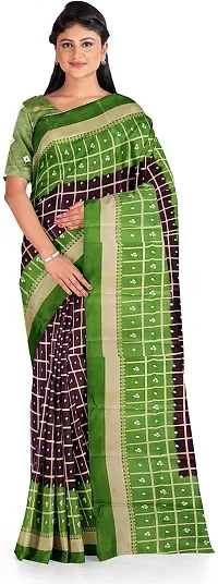 Women Stylish Art Silk Printed Saree with Blouse piece-thumb1