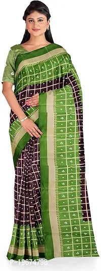 Women Stylish Art Silk Printed Saree with Blouse piece-thumb2