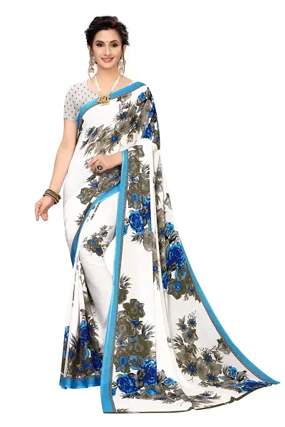 Elegant Georgette Women Saree with Blouse piece