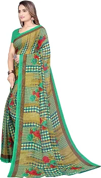 Women Stylish Georgette Printed Saree with Blouse piece-thumb1