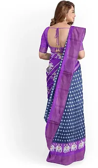 Women Stylish Art Silk Printed Saree with Blouse piece-thumb4