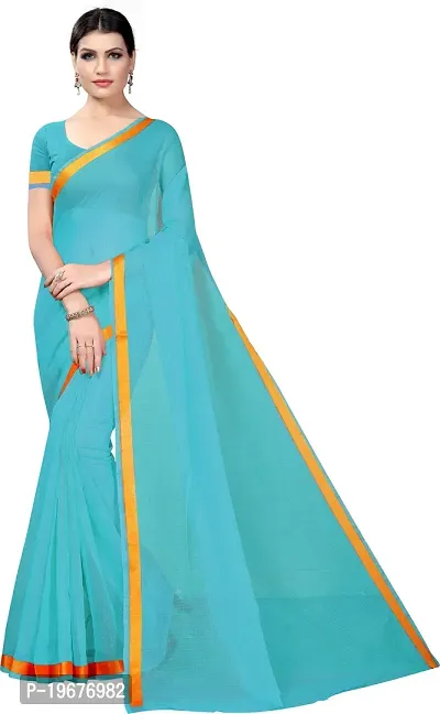 Women Stylish Art Silk Solid Saree with Blouse piece-thumb0