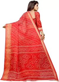 Stylish Red Cotton Silk Saree With Blouse Piece For Women-thumb3