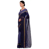 Stylish Cotton Silk Blue Printed Saree With Blouse Piece For Women-thumb2