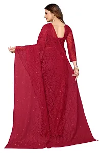 Elegant Maroon Cotton Silk Saree with Blouse piece For Women-thumb3