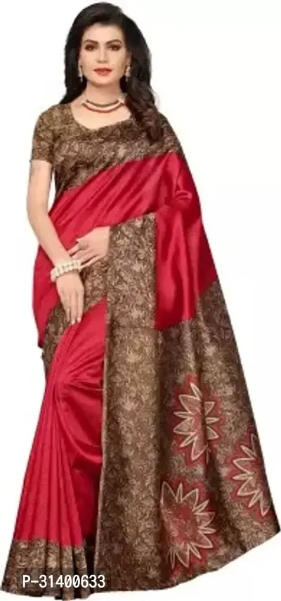 Beautiful Cotton Silk Red Woven Design  Saree with Blouse piece For Women-thumb0