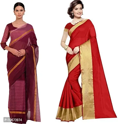 Women Stylish Cotton Silk Printed Saree with Blouse piece-thumb0