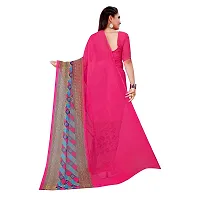 SAADHVI Women's Pink Georgette Geometric Print Printed Saree With Unstithed Blouse(FL-Georgette22, Free Size) | Free Size-thumb3